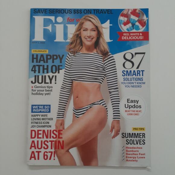 First for Women Magazine July 1 2024 Denise Austin Fitness Tips Publisher - Picture 1 of 2